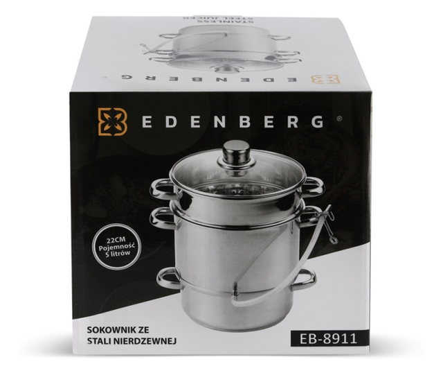 Соковарка Edenberg EB-8911, 22 см, 5 литра, Индукция, Инокс