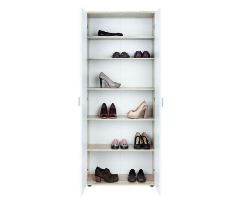 Dulap Pantofi Tiago, 69x35x176, sonoma+alb, PAL - 2