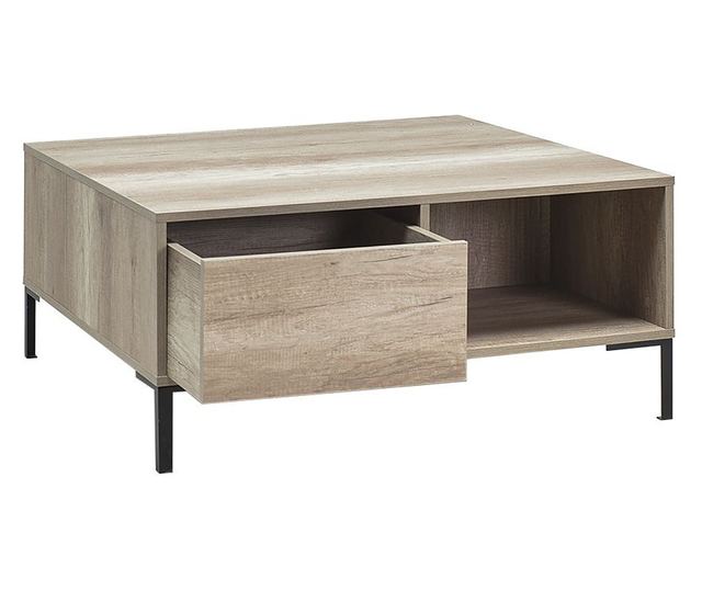 Masuta de cafea Emiel, 90x90x42, tori, PAL, cu sertar