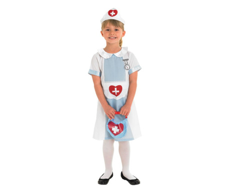 Costum clasic asistenta medicala pentru fete 7-8 ani 128 cm