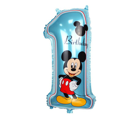 Balon folie Super Mickey Mouse, cifra 1, 70 x 35 CM
