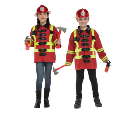 Costum pompier cu accesorii pentru copii 5-7 ani 116-128 cm