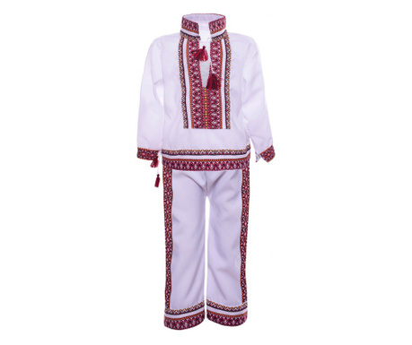 Costum Popular pentru baieti 2 piese, alb 11 ani 146