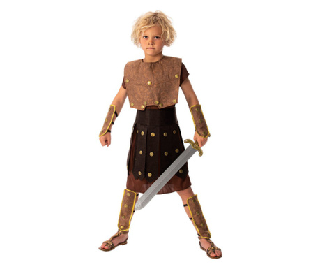 Costum razboinic roman deluxe pentru baiat 8-10 ani 128 - 140 cm