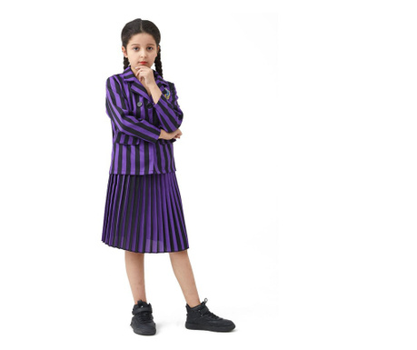 Costum Wednesday uniforma Nevermore Academy pentru fete 7-9 ani 120-130 cm
