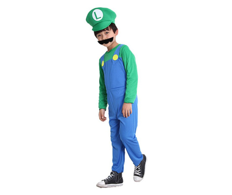 Costum Luigi Super Mario pentru copii 5-7 ani 115-125 cm