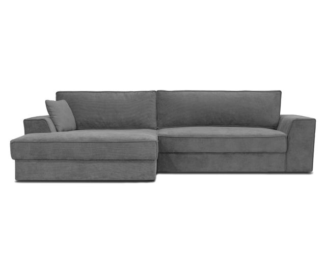 Set sezut Marrakech, 300x170x94, gri, material+metal, pat+cutie, stanga