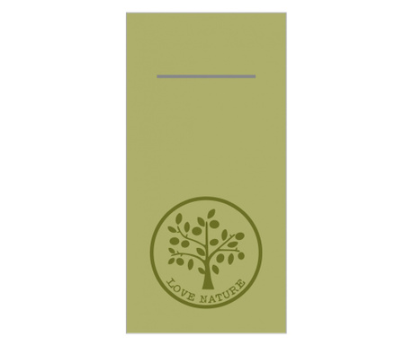 Салфетки с ДЖОБ за прибори за хранене - Linclass Love Nature (маслина) / 40 х 40 см / 75 бр