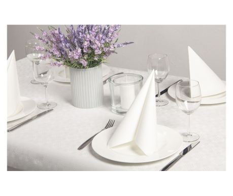 Празнични салфетки Linclass-Light - Бели / 40 х 40 см / 50 бр.