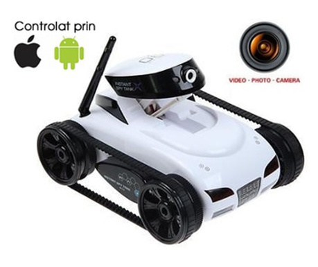 I-Spy Tank Happy Cow Mini WiFi, acumulatori 350mah,  RC Car 0.3MP Camera Real-time Transmission Tank Support iPhone iPad iPod Co