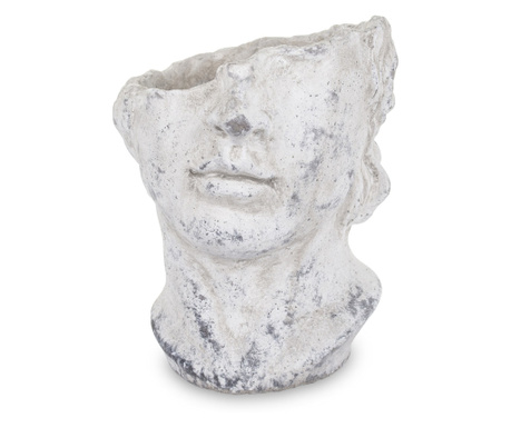 Ghiveci ceramica figura, gri antichizat, 24,5x22x20 cm