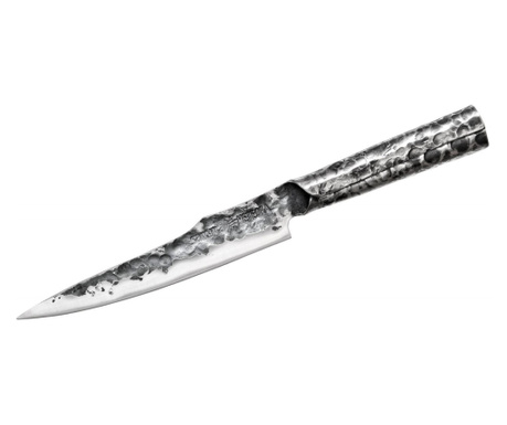 Samura-Meteora univerzális kés, VG10 damasztacél, 17.4 cm, ezüst/fekete