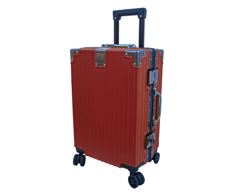 Troler, bagaj de cala, Naimeed D5395L, Premium Voyage, 4 roti duble 360 grade, ABS, inchidere cifru, Rosu, 44x29x71cm