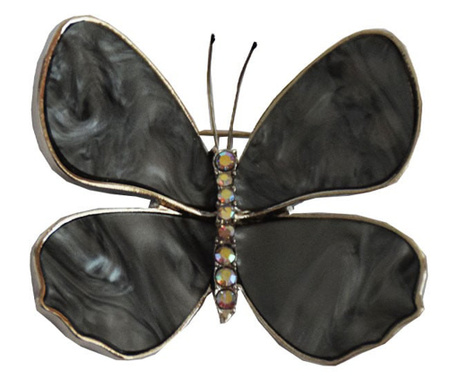 Brosa dama eleganta in forma de fluture , Little Butterfly, argintiu