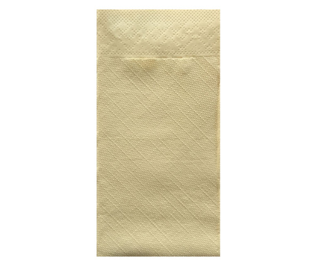 Servetele cu BUZUNAR pentru tacamuri - Tissue Deluxe Ivory (Crem deschis) / 40 x 40 cm / 75 buc
