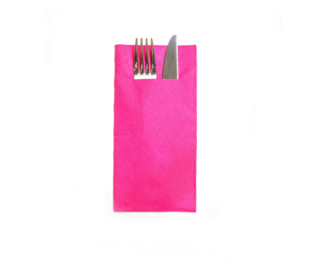 Салфетки с ДЖОБ за прибори за хранене - Deluxe Tissue Тъмно розово / 40 х 40 см / 100 бр