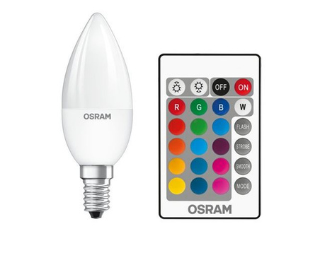 Bec LED. Osram, Lumanare, Smart, E14, 4.5W, Alb