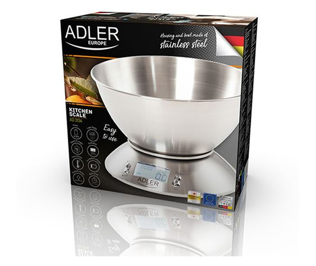 Кухненски кантар Adler AD 3134, LCD екран