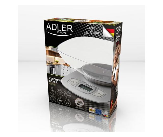 Adler AD3137s digitális konyhai mérleg ezüst