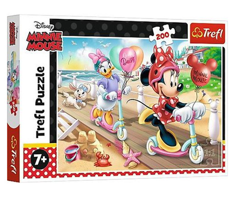 Puzzle Trefl, Disney Minnie Mouse, Distractie La Plaja, 200 piese