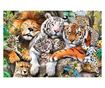 Trefl Wood Craft: Vadmacskák a dzsungelben fa puzzle 500+1db-os (20152)