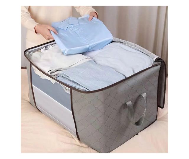 Husa organizare, depozitare cu fermoar, 60x45x30cm, roz, Blusmart