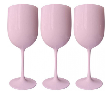 Pahar de vin elegant, reutilizabil din policarbonat, 470 ml, roz, Blusmart