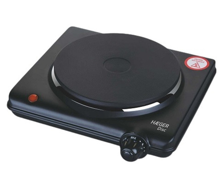 Plita electrica HAEGER TOP DISC HP-01B.012A, 1500W,1 arzator,165 mm,5 nevel temp, negru