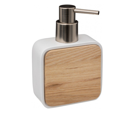 Dispenser sapun lichid Resin Natureo, polimer, lemn, 9.8 x  5 x H 14.7 cm
