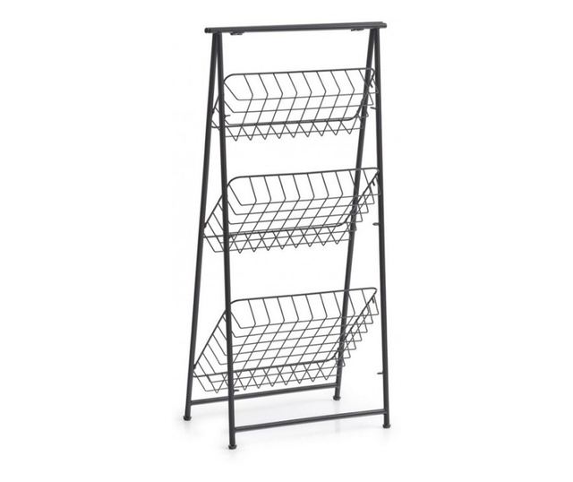 Zeller Blair polc, fm, fekete, llthat, 43 x 30 x 90 cm