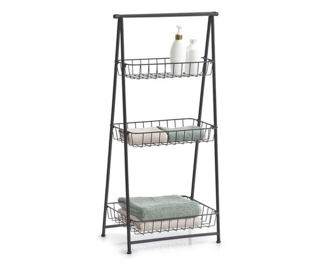 Zeller Blair polc, fm, fekete, llthat, 43 x 30 x 90 cm