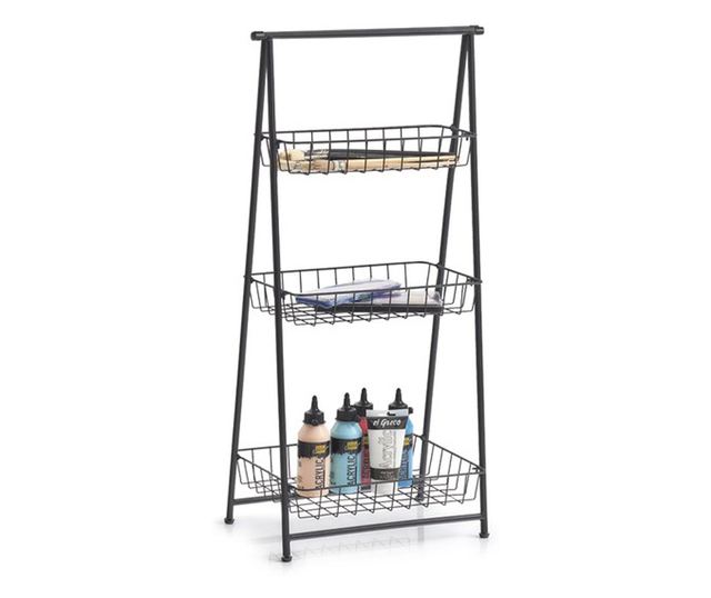 Zeller Blair polc, fm, fekete, llthat, 43 x 30 x 90 cm