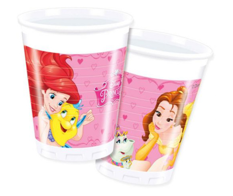 Set 16 pahare din plastic printesele Disney 200 ml