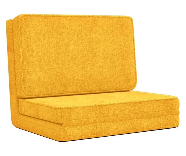 Sklopiva podna stolica, žuta senf, tekstilni materijal