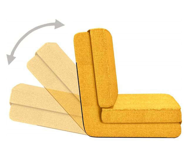 Sklopiva podna stolica, žuta senf, tekstilni materijal