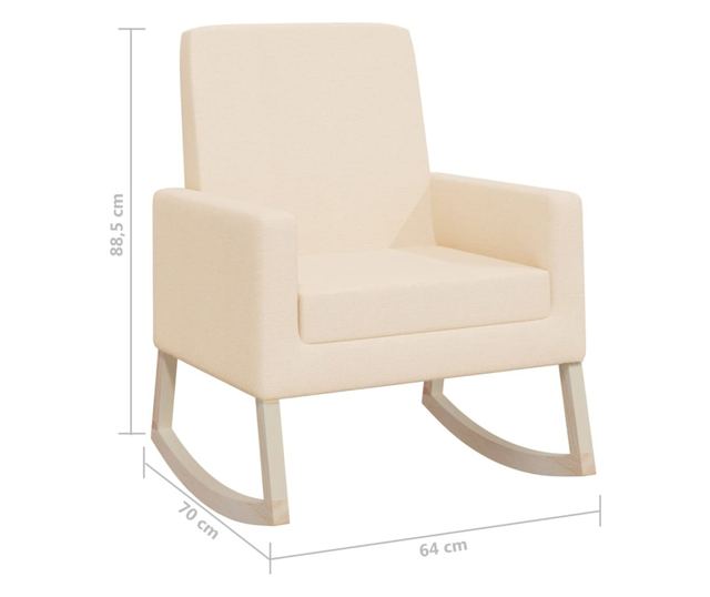 Stolica za ljuljanje, krem, tekstilni materijal