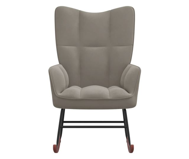 Stolica za ljuljanje, svijetlo siva, baršunasta