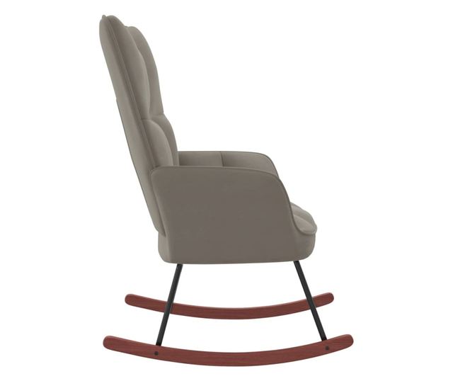 Stolica za ljuljanje, svijetlo siva, baršunasta