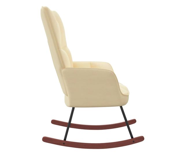 Stolica za ljuljanje, bijela krem, baršun