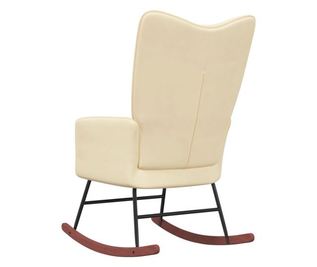 Stolica za ljuljanje, bijela krem, baršun