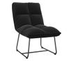 Stolica za odmor s metalnim okvirom, crna, baršunasta