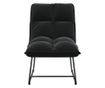 Stolica za odmor s metalnim okvirom, crna, baršunasta