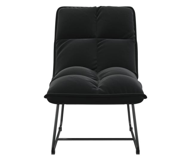Stolica za odmor s metalnim okvirom, crna, baršunasta