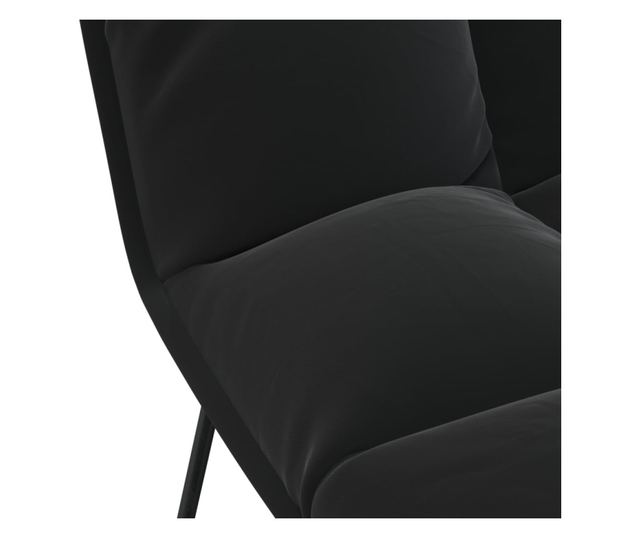 Stolica za odmor s metalnim okvirom, crna, baršunasta