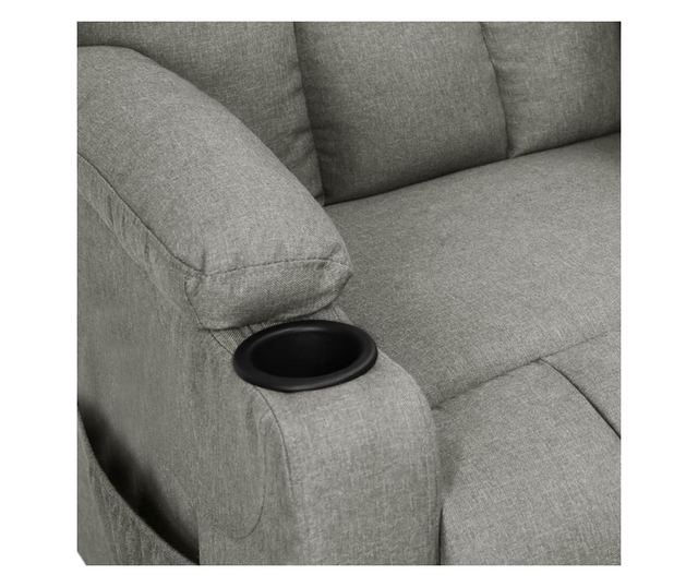 Sjedalo s nagibom i podizanjem, svijetlo sivo, tekstilni materijal