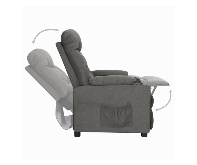 Sjedalo s nagibom i podizanjem, tamno sivo, tekstilni materijal