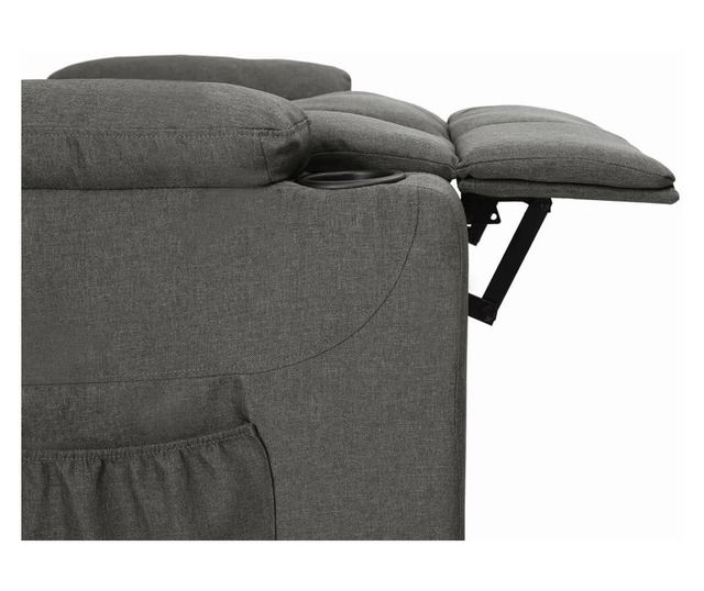 Sjedalo s nagibom i podizanjem, tamno sivo, tekstilni materijal
