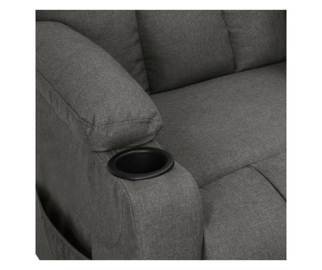 Sjedalo s nagibom i podizanjem, tamno sivo, tekstilni materijal