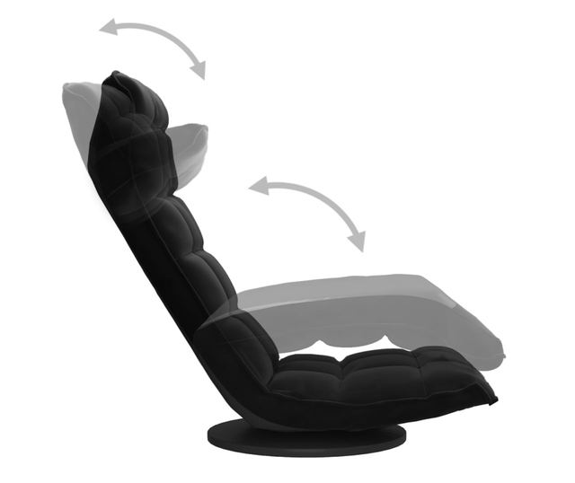 Podesni crni stolac, baršunasti