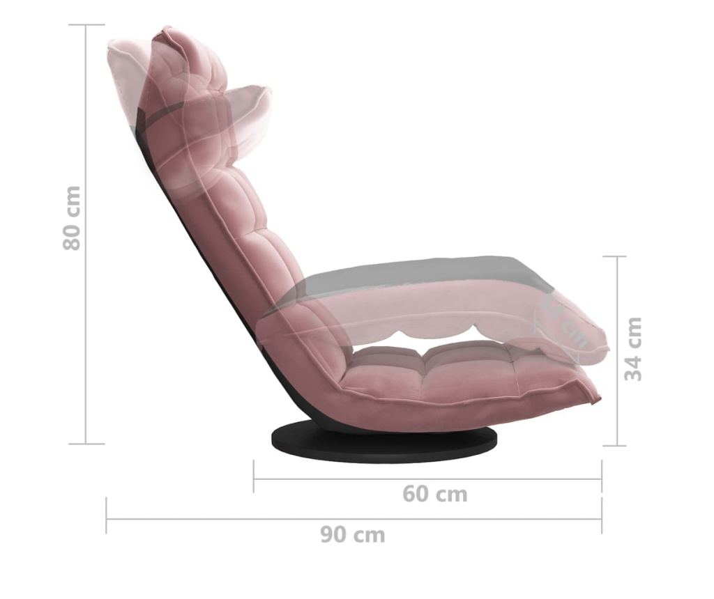 Podesivi stolić, ružičasti, baršunasti - 7